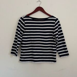 J.Crew Navy and White Striped Top - Size XS